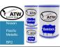 Preview: Nissan, Pacific Metallic, BR2: 500ml Lackdose + 500ml Klarlack + 250ml Härter - Set, von ATW Autoteile West.